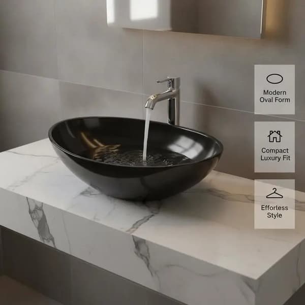 Vaskeskål, Keramisk Konstruktion, Moderne Design,sort