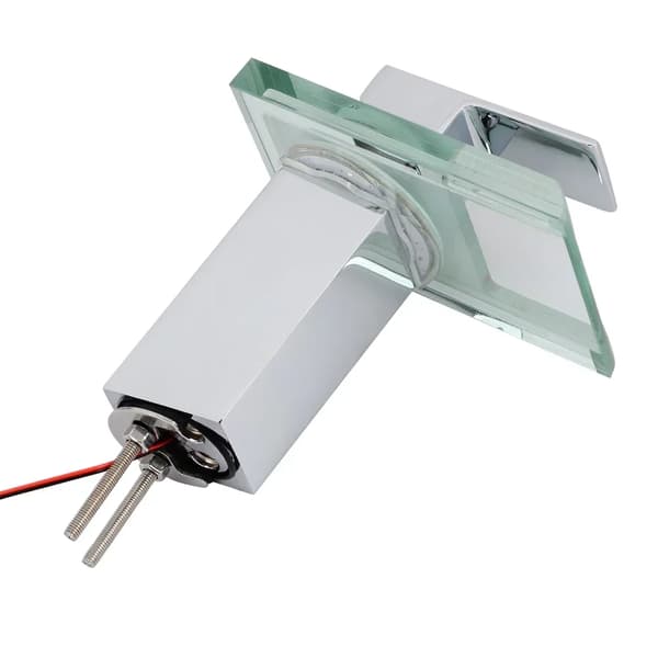 Vandfaldsarmatur, LED-belysning, enkelt greb design,Sølv