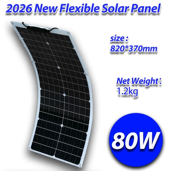 Solpanel, Høj Effektivitet, Vandtæt Design,80W 820x370mm