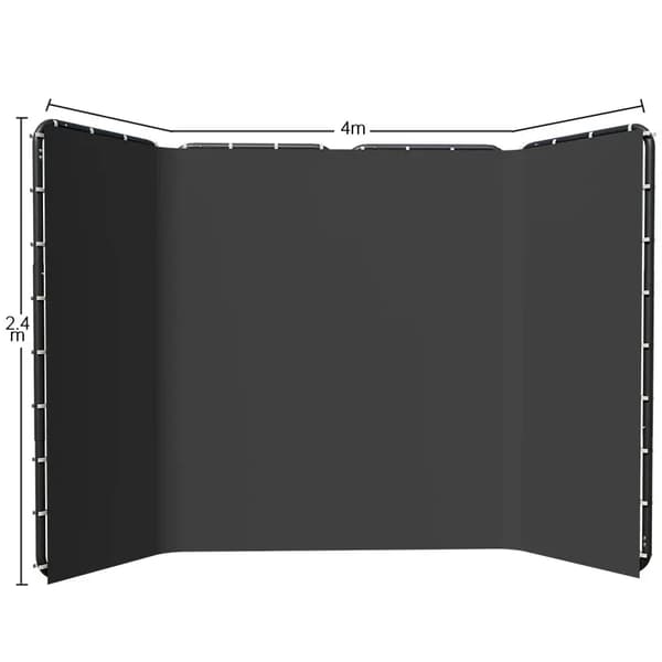 Baggrundsstandramme, understøtter studielys, udendørsfotografi,240x400cm Sort