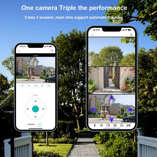 Overvågningskamera, Tri-linse Design, 4G Forbindelse,4G Solarkamera