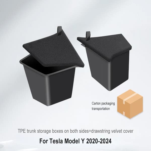Bagagerum Opbevaringsboks, TPE Materiale, Designet til Tesla Model Y,1 Sæt