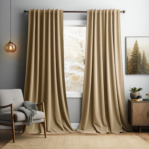 Gardiner, Termiskt Isolerade, Modern Stil,2 Paneler-a, Bärnsten, 132X213cm