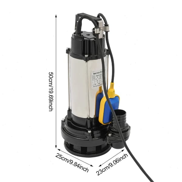 Undervandspumpe, Automatisk Flydeafbryder, Høj Flowhastighed,220V, sort