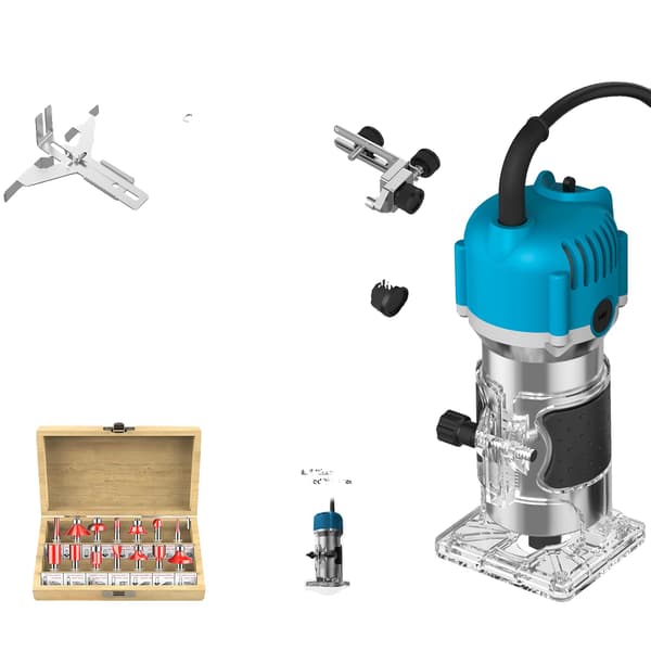 Træfræser, 800W Effekt, 30000 RPM Hastighed,EU
