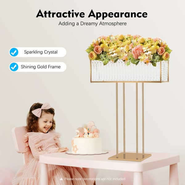 Blomstercenterpiece Stativ, Elegant Design, Holdbar Konstruktion,Guld