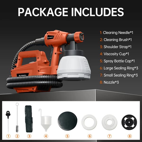 Malersprøjte, Høj Flow Rate, Ergonomisk Design,Mørk Orange