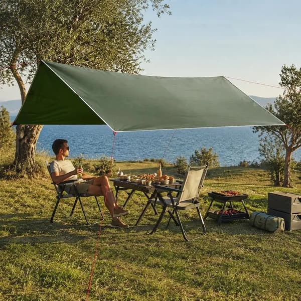 Camping Tarp, Vandtæt, Letvægtsdesign,Grøn