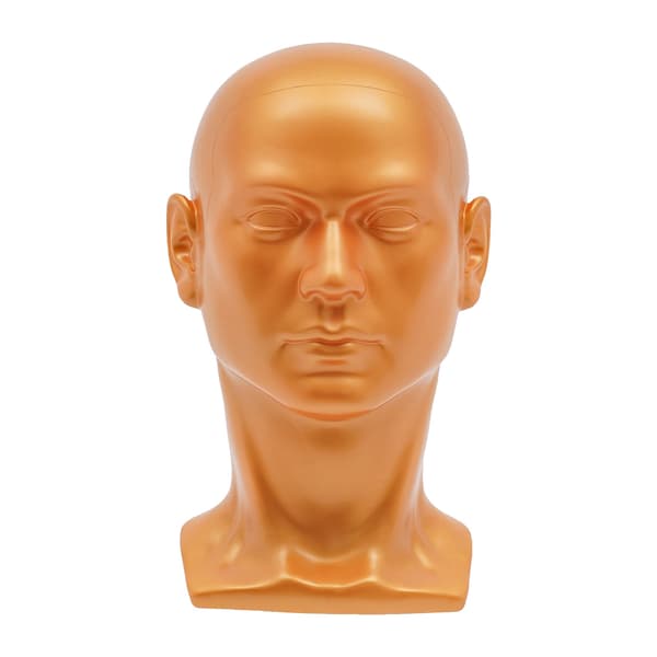 Mannequin Hoved Display, Holdbar PVC, Letvægtsdesign,Guld