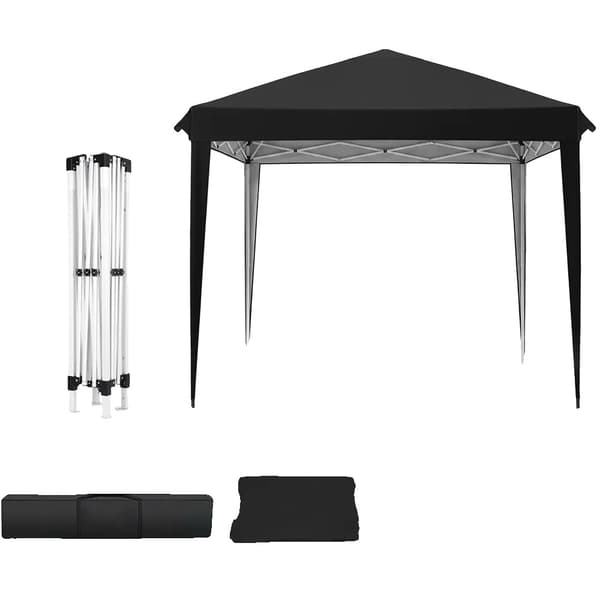 Paviljongtält, Pop-Up Design, UV-skydd,Svart