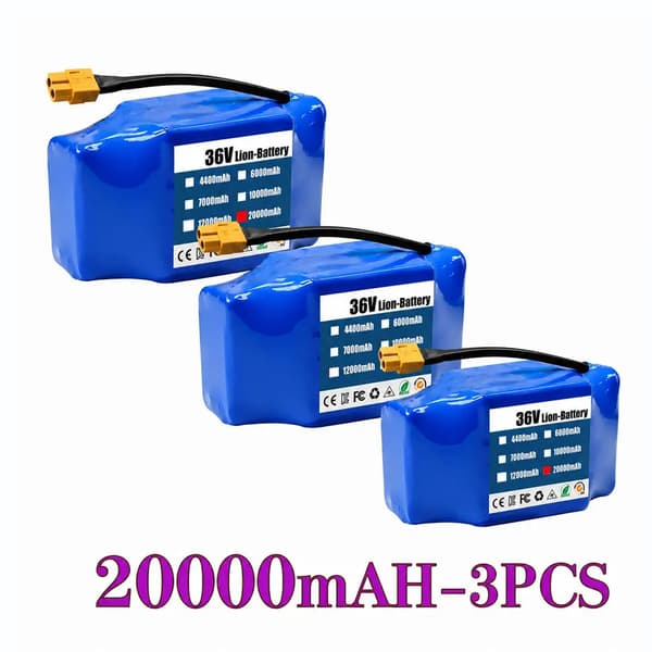 Batterier, Lithium-Ion, 20000mAh Kapacitet,36v 20000mAH-3PCS