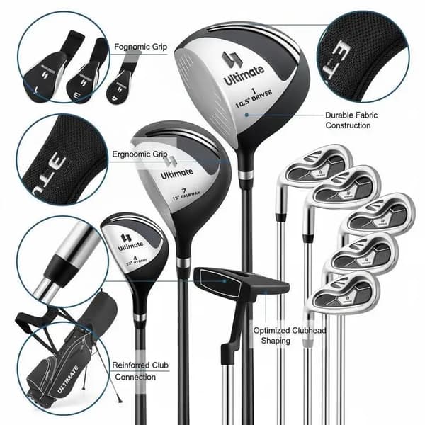 Golfklubbset, Lättviktskonstruktion, Ergonomiskt Grepp, FXCJAE3WA8L6J1