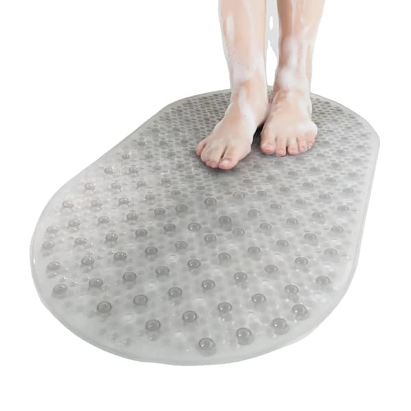 Duschmatta, Halkfri Grepp, Lätt Dränering,38x69cm-d, Klar Grå