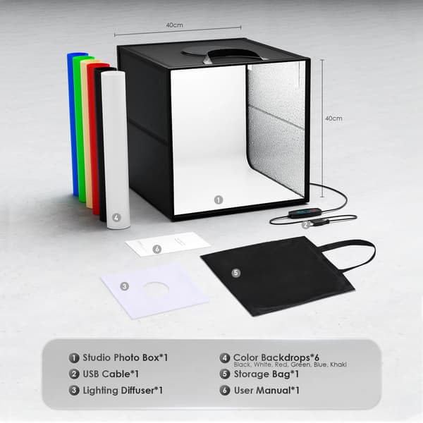 Fotografi Lightbox, Justerbart Lys, Bærbart Design,B