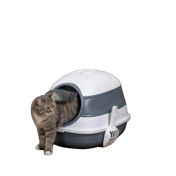 Kattlåda, Fällbar Design, Lättåtkomlig Dörr,VIT, L