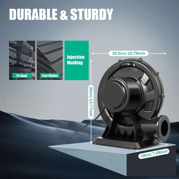 Inflatable Blower, Hög Luftflöde, Platsbesparande Design,svart