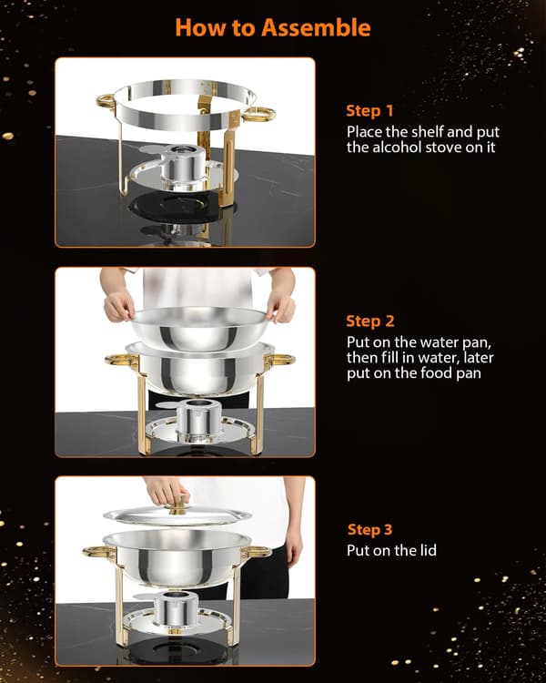 Chafing Dish, 5L kapacitet, komplett bufféset,2 Pack