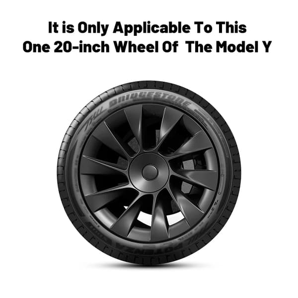 Hjulkapsler, Holdbart Plastik, Nem Installation,Tesla, sort, Model Y 20Inch