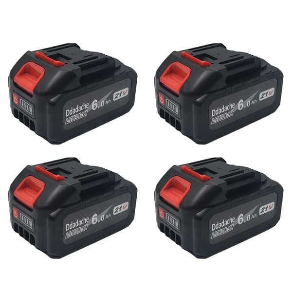 Elektrisk Værktøjsbatteri, Lithium-ion, 6000mAh Kapacitet,4PCS