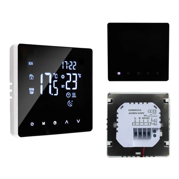 Smart Termostat, LCD Touchskærm, Ugeprogrammerbar Kontrol,Sort UDEN WIFI
