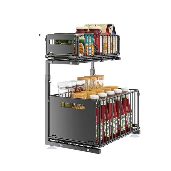 Skabsorganisator, Dobbeltlag, Justerbar Højde,2 niveau