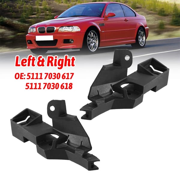 Front Bumper Bracket Sæt, Holdbart Materiale, Nem Installation,sort
