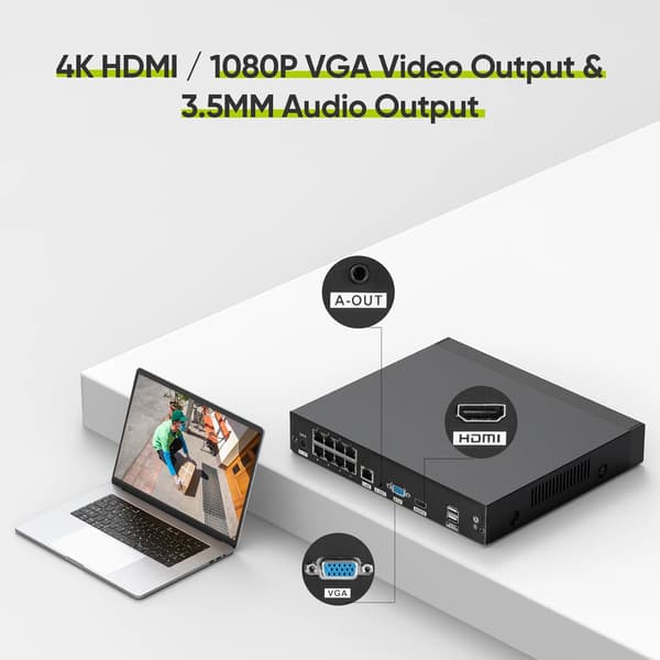 Videoinspelare, 8MP Högupplöst, ONVIF Stöd