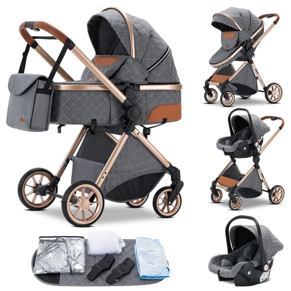 Barnevogn, Modulært Design, Nem Sammenfoldning,S800GRÅ