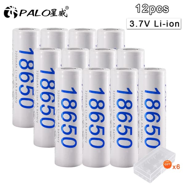 Lithium-ion batteri, 3200mAh kapacitet, CE-certificeret,12stk Batteri
