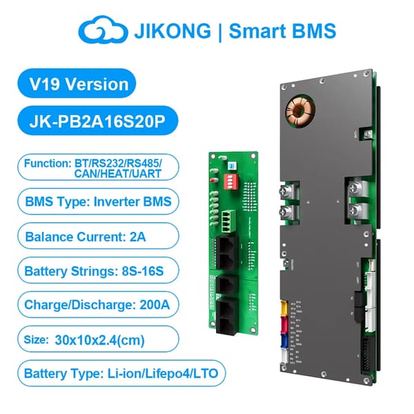 BMS, Aktiv Balancering, Smart Energi Management,JK-PB2A16S20P-V19