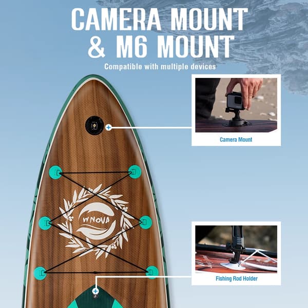 Oppustelig Paddle Board, Letvægtsdesign, Skridsikker Overflade,Brun