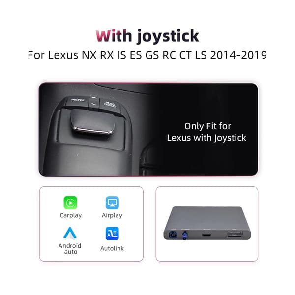 CarPlay Android Auto Modul, Trådløs Forbindelse, Kompatibel med Lexus Modeller,Med joystick