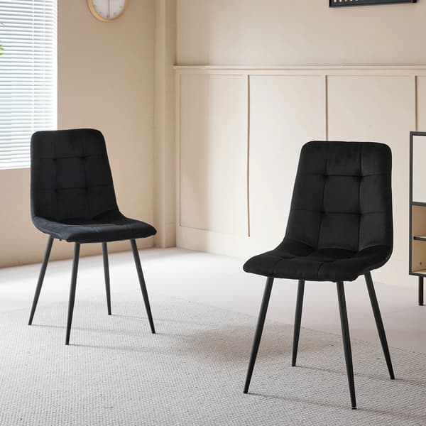 Spiseborde, Moderne Minimalistisk Design, Stærke Metalben,2pcs-Sort
