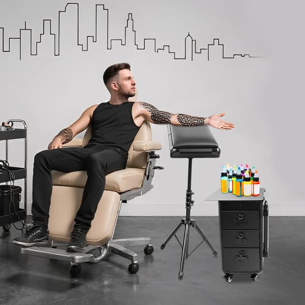 Tattoo Kasse, Rullende Trolley, Bærbar Organizer,sort