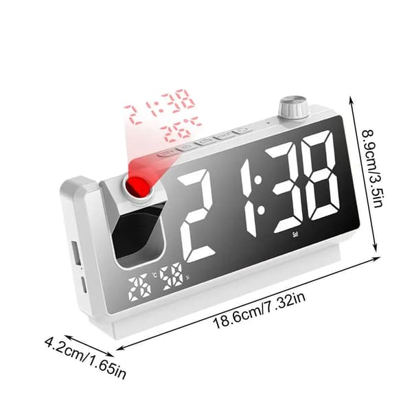 Digital klockprojektor, HD LED-display, temperatursensor,VIT