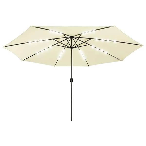 Haveumbrella, Metalstang, Udendørsbelysning,Elfenben