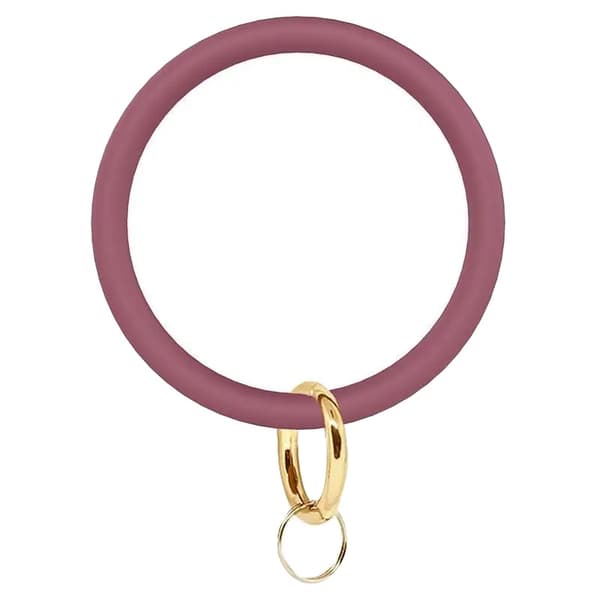 Nyckelring, Hållbar Silikon, Trendig Design,Mörk rosa