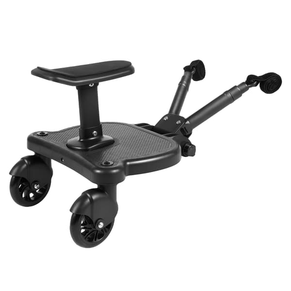 Buggy Board Fodbræt, 2-i-1 Design, Justerbar Højde,sort