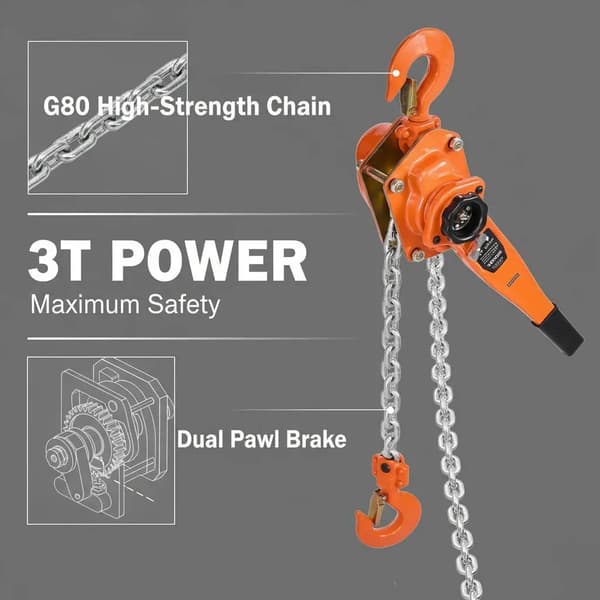 Manuell spaklyftare, 3 tons lastkapacitet, mekanisk broms, armégrön