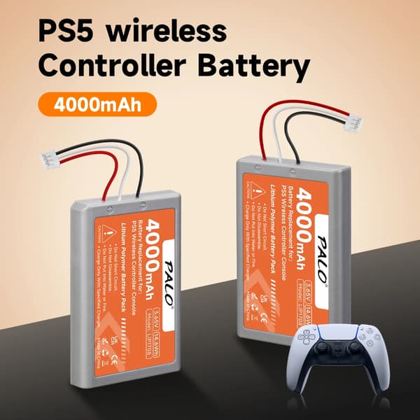 Kontrollbatteri, 4000mAh kapacitet, överladdningsskydd, 2st Batteri