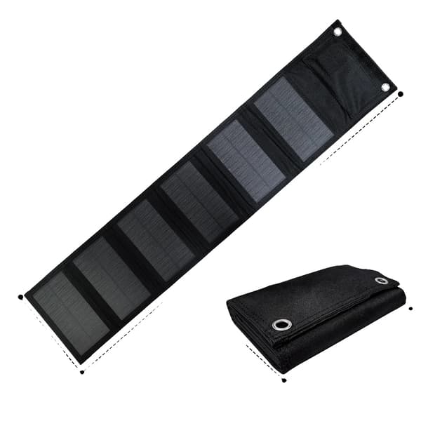 Solpanel Laddare, Bärbar Design, Hög Effektivitet,6 Fällbar Svart