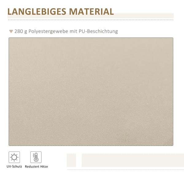 Markis, Polyester Material, 3,95 m Bredd, Manuell Drift, UV-skydd, Väggmonterad