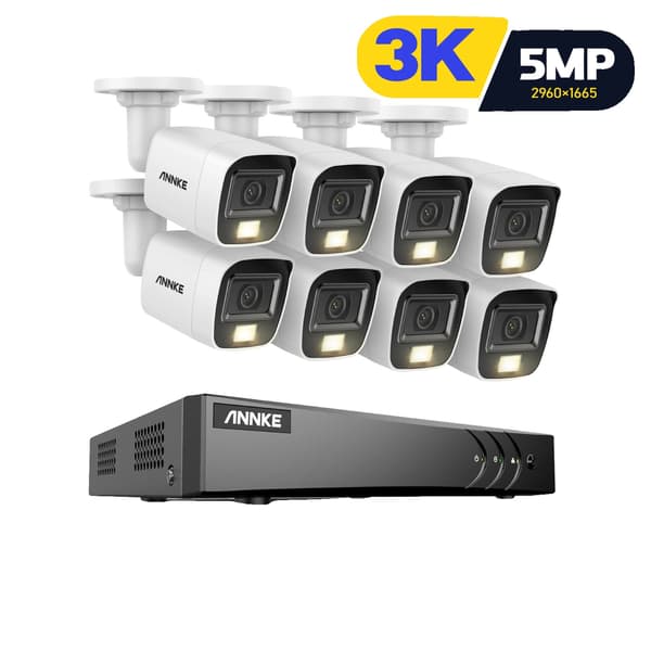 Sikkerhedskamera System, 5 MP Opløsning, Smart Nattesyn,hvid 8CH 8PCS, Ingen-b