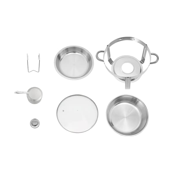 Chafing Dish, Rund Madvarmer, Glas Visningslåg,Sølv