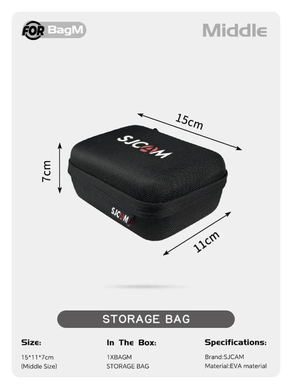 Actionkamera Bärväska, Hållbart Skydd, Kompakt Design,Mitten