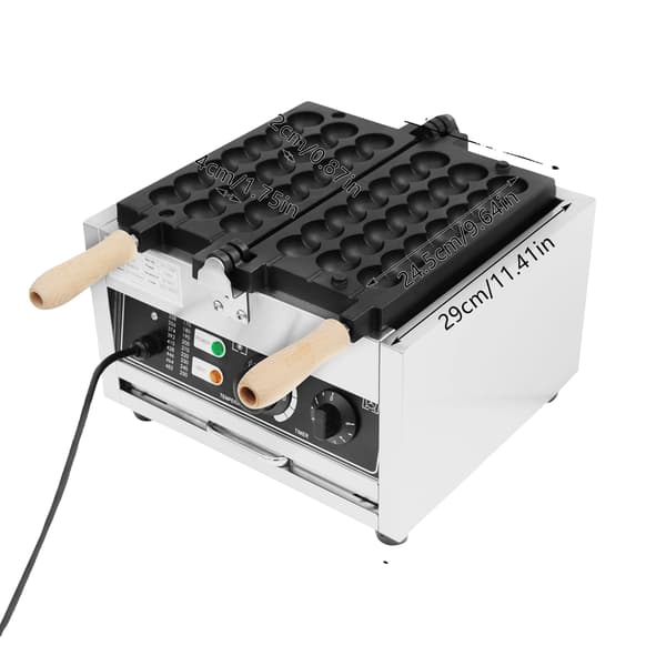 Vaffelboldmaskine, 3-spydsdesign, justerbar temperatur,Sort