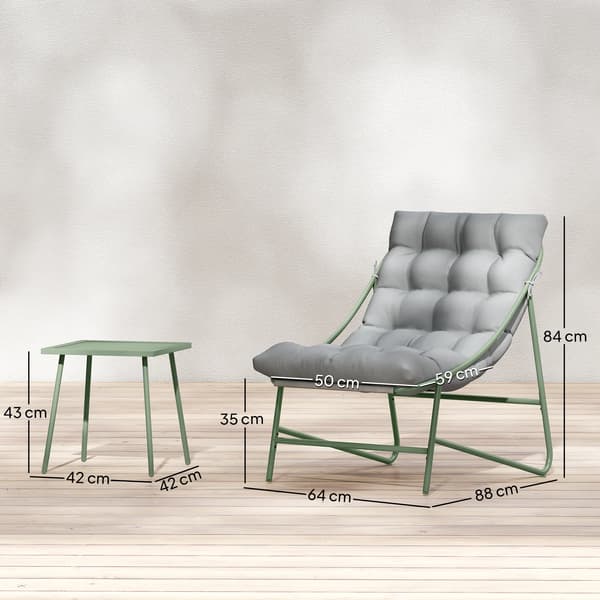 Bistro Sæt, Metal Konstruktion, Pladsbesparende Design,LYS GRÅ