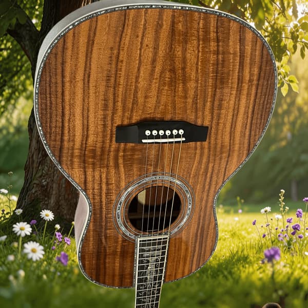 Gitarr, Koa-kropp, Ebenholtsgrepp,Brun