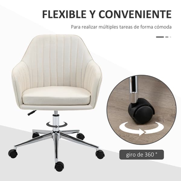 Kontorstol, Ergonomisk Design, Justerbar Højde,Beige