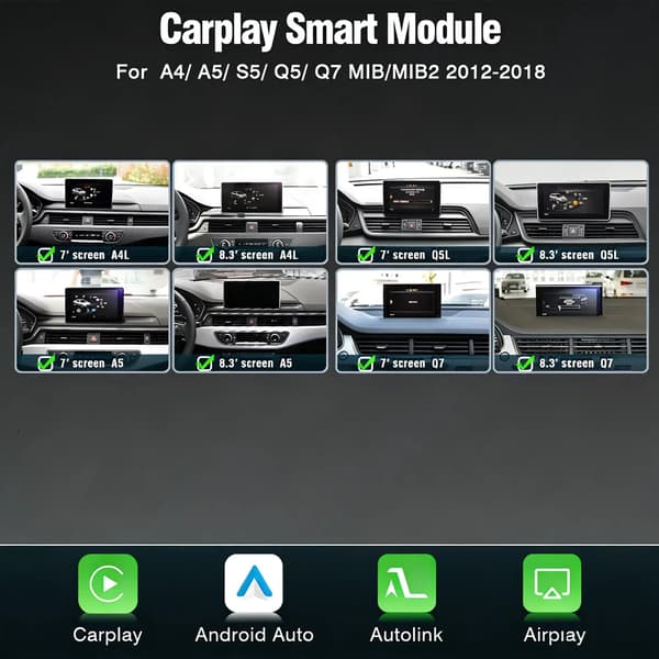 CarPlay Decoder, Trådløs Forbindelse, Bagkamera Support,For A4 A5 S5 Q5 Q7